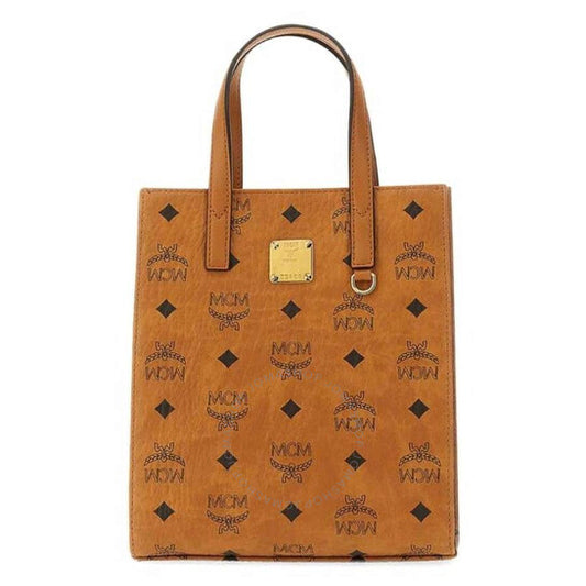 MCM, Mini Aren Tote Bag In Visetos Cognac