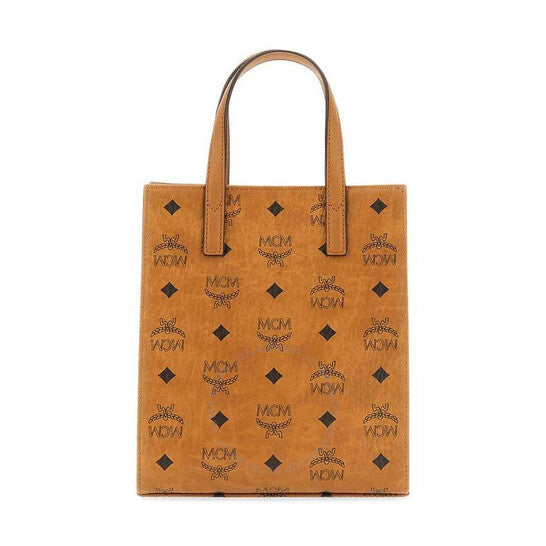 MCM, Mini Aren Tote Bag In Visetos Cognac