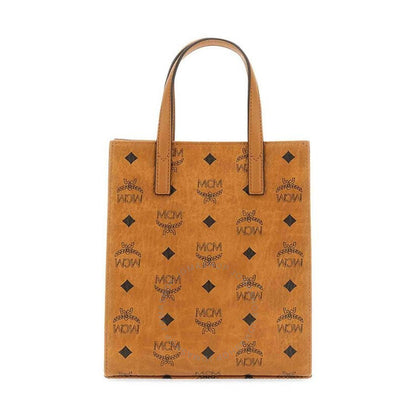 MCM, Mini Aren Tote Bag In Visetos Cognac