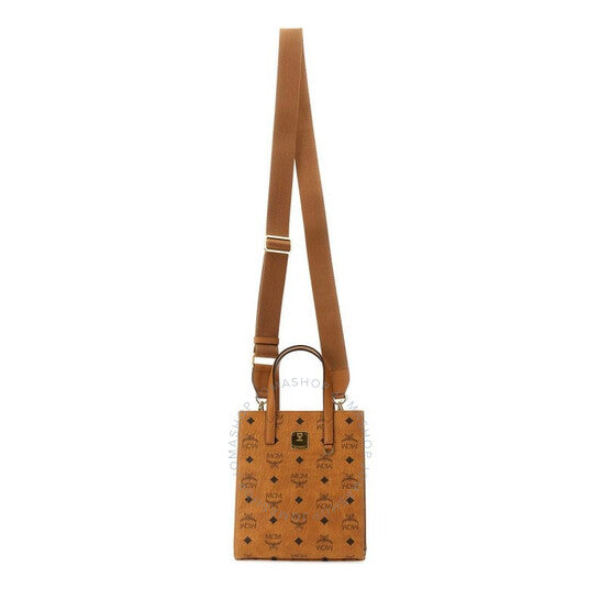 MCM, Mini Aren Tote Bag In Visetos Cognac