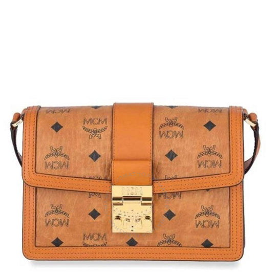 MCM, Visetos Tracy Shoulder Bag - Cognac