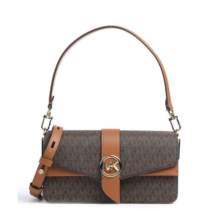 Michael Kors, Brown/ Acron Ladies Greenwich Medium Logo Shoulder Bag