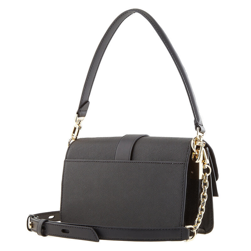 Ladies Greenwich Medium Saffiano Leather Shoulder Bag - Black