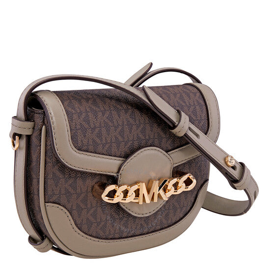 Michael Kors, Ladies Hally Extra-Small Embellished Logo Crossbody Bag- Dusty Sage