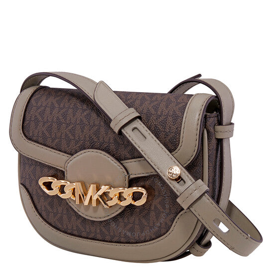 Michael Kors, Ladies Hally Extra-Small Embellished Logo Crossbody Bag- Dusty Sage