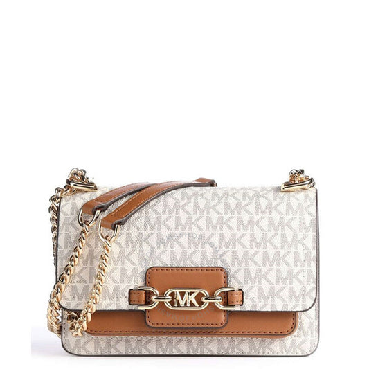 Michael Kors, Ladies Heather Extra-small Logo Crossbody Bag - Ivory/Acorn