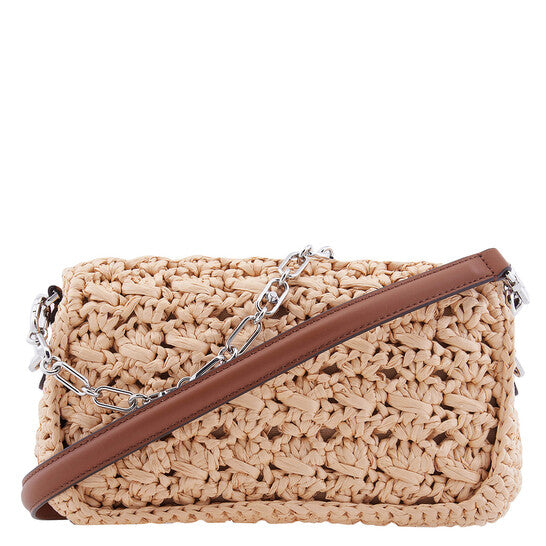 Ladies Parker Medium Woven Straw Shoulder Bag