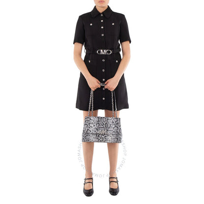 حقيبة كتف باركر من الجلد المنقوش بنقشة جلد الثعبان من مايكل كورس