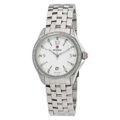 Michele, Belmore White Textured Dial Ladies Watch