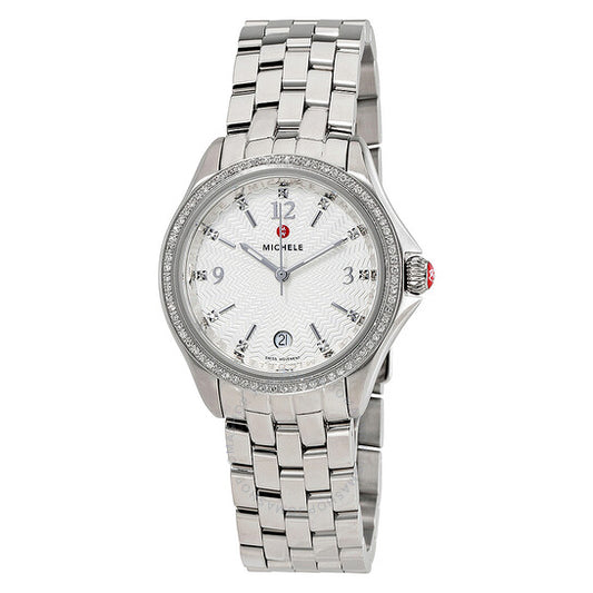 Michele, Belmore White Textured Dial Ladies Watch