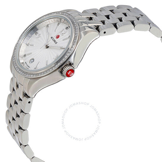 Michele, Belmore White Textured Dial Ladies Watch