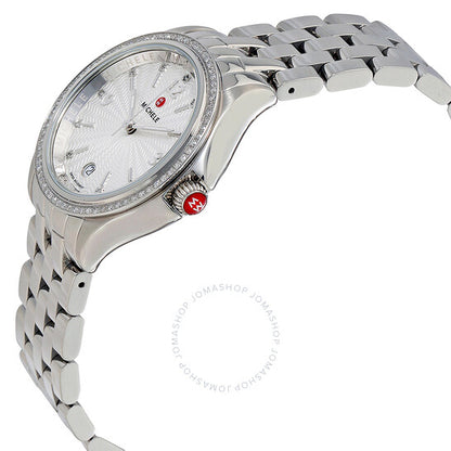 Michele, Belmore White Textured Dial Ladies Watch