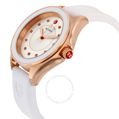 ميشيل، ساعة كيب صن راي للسيدات بمينا من السيليكون الأبيض