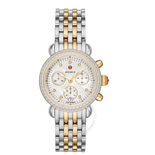 Michele, Chronograph Quartz Diamond Silver Dial Watch