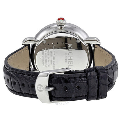 Michele, Cloette Diamond Black Alligator Ladies Watch