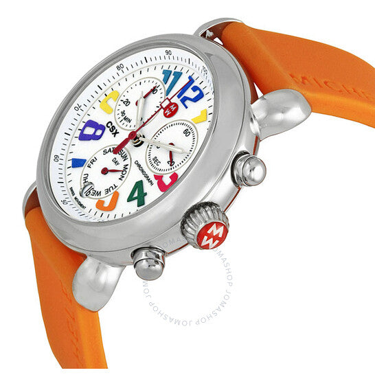 Michele, CSX 36 Carousel Orange Silicon Ladies Watch