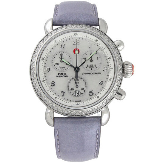 Michele, CSX 36 Diamond Steel Periwinkle Ladies Watch