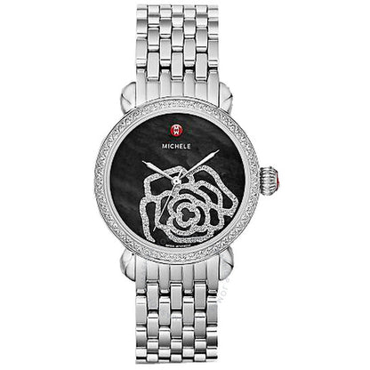 Michele, CSX Black Mother of Pearl Dial Ladies Watch