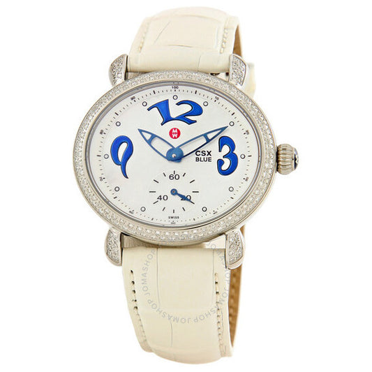 Michele, CSX Blue Diamond White Ladies Watch