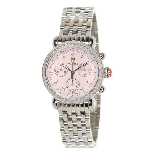 Michele, CSX Chronograph Quartz Diamond Lilac Dial Ladies Watch