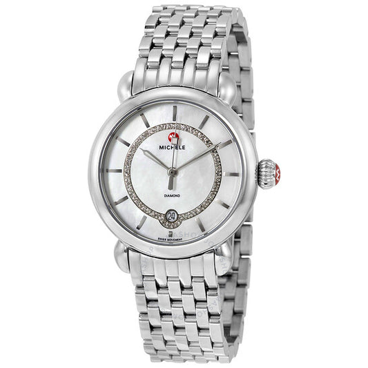 Michele, CSX Elegance Mother of Pearl Dial Stainless Steel Ladies Watch