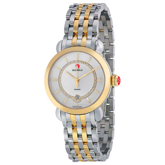 Michele, CSX Elegance Mother of Pearl Dial Two-tone Ladies Watch