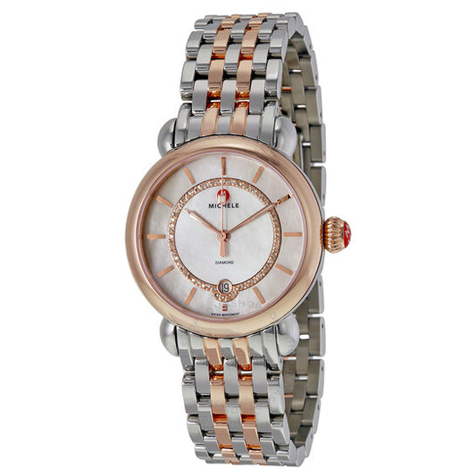 Michele, CSX Elegance Mother of Pearl Dial Two-tone Ladies Watch