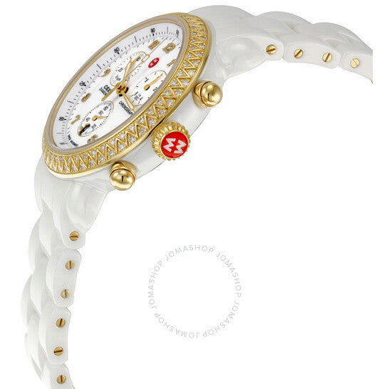 Michele, CSX White Ceramic Diamond Ladies Watch