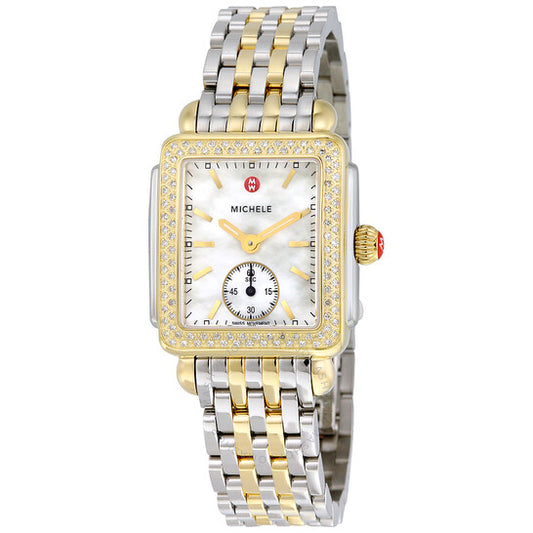 Michele, Deco 16 White Mother of Pearl Dial Ladies Watch