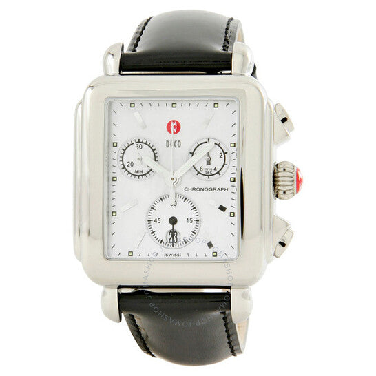 ميشيل، ساعة ديكو كرونوغراف جلدية سوداء للسيدات