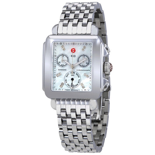 Michele, Deco Chronograph Mother of Pearl Dial Ladies Watch