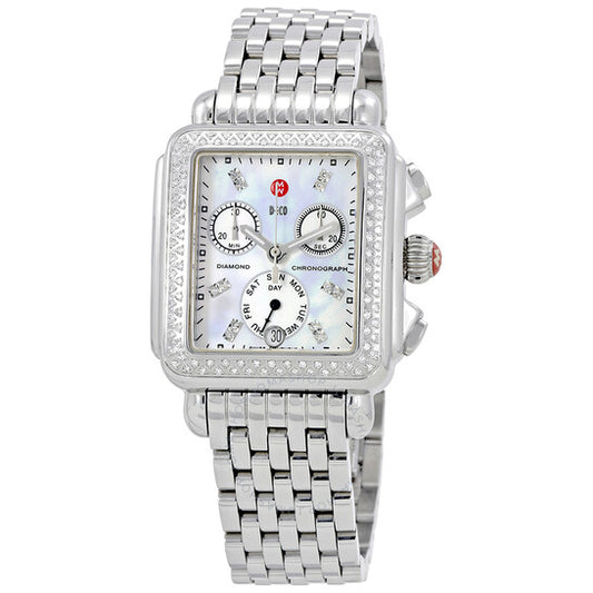 Michele, Deco Day Mother of Pearl Dial Diamond Ladies Watch