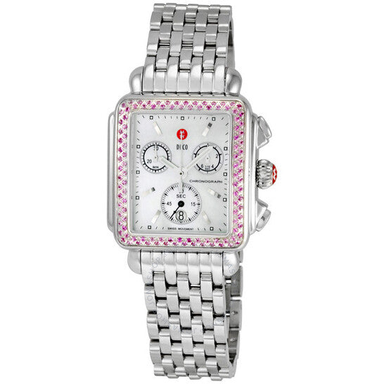 Michele, Deco Diamond Mother of Pearl Ladies Watch