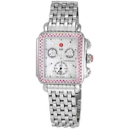 Michele, Deco Diamond Mother of Pearl Ladies Watch