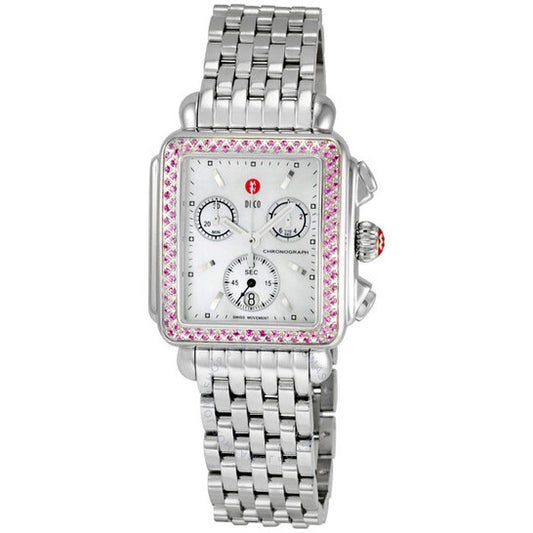Michele, Deco Diamond Mother of Pearl Ladies Watch