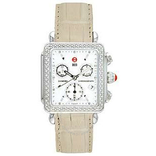 Michele, Deco Diamond Mother-of-Pearl Ladies Watch