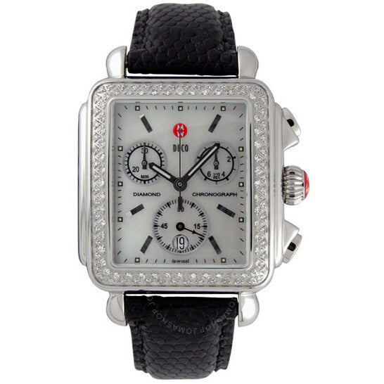 Michele, Deco Diamond Mother-of-Pearl Ladies Watch