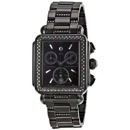 Michele, Deco Diamond Noir Ladies Watch
