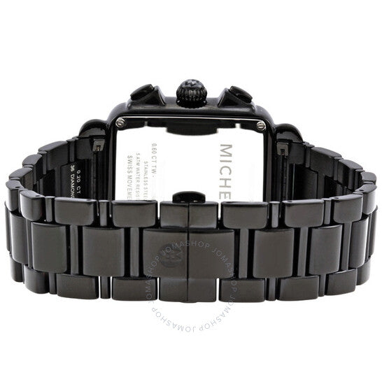 Michele, Deco Diamond Noir Ladies Watch