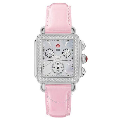 Michele, Deco Diamond Sweetheart Leather Ladies Watch MW
