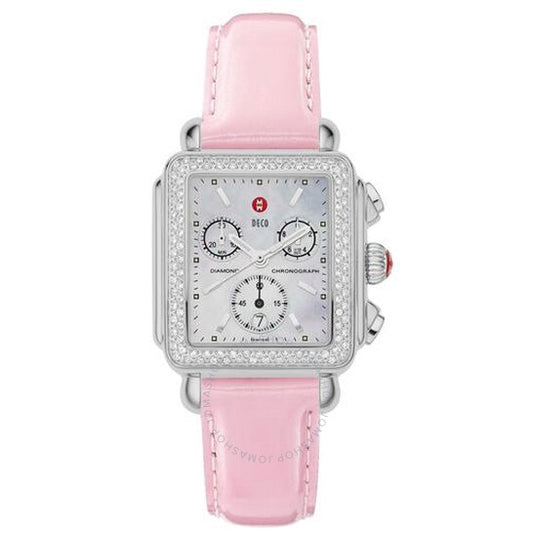 Michele, Deco Diamond Sweetheart Leather Ladies Watch MW