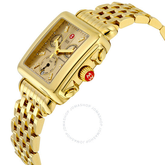 Michele, Deco Gold Metallic Dial Gold-plated Ladies Watch