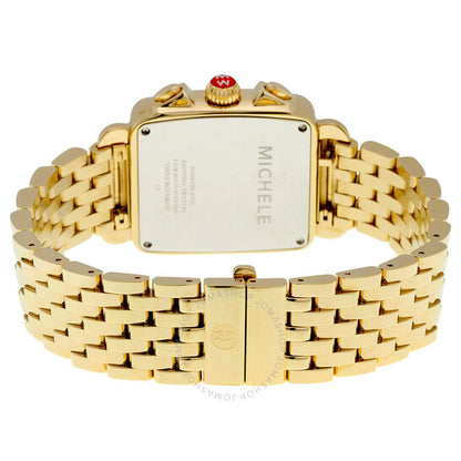 Michele, Deco Gold Metallic Dial Gold-plated Ladies Watch