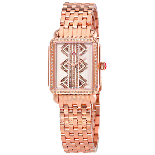 Michele, Deco II Mid Rose Gold-tone Ladies Watch