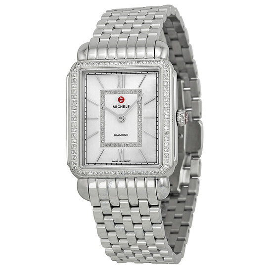 Michele, Deco II Mother of Pearl Diamond Ladies Watch