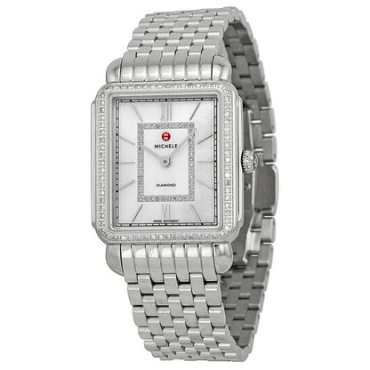 Michele, Deco II Mother of Pearl Diamond Ladies Watch