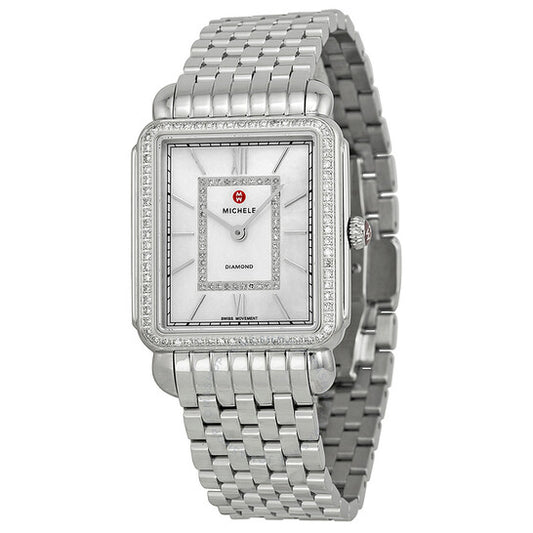 Michele, Deco II Mother of Pearl Diamond Ladies Watch
