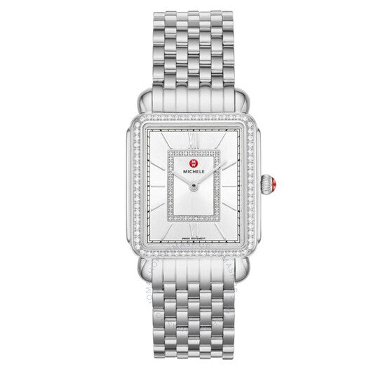 Michele, Deco II Quartz Diamond Silver Dial Ladies Watch