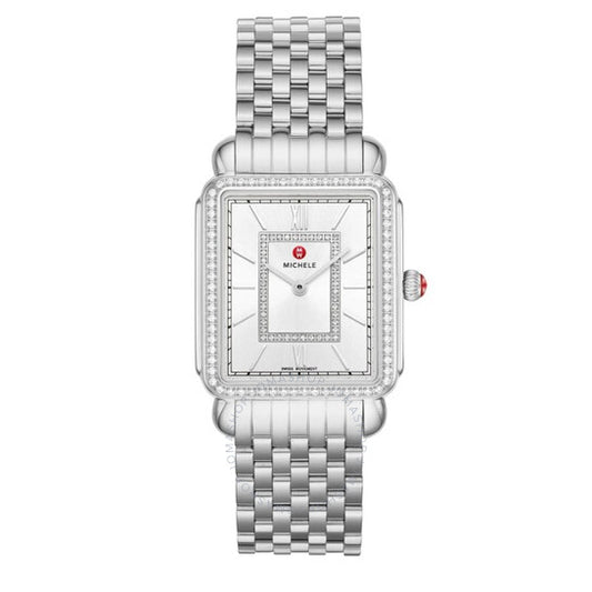 Michele, Deco II Quartz Diamond Silver Dial Ladies Watch