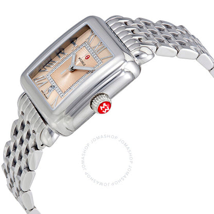 Michele, Deco Madison Beige Sunray Dial Diamond Ladies Watch